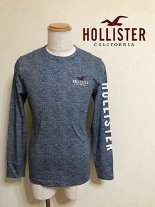 【新品】 HOLLISTER ホリスター ロゴグラフィック Tシャツ ロンT トップス サイズS 175/92A 長袖 ヘザーネイビー 639014876