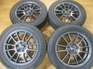 バリ山! トヨタ 170系 シエンタ シュナイダー ホイール スタッドレス 4本 5H-100 15インチ 185/60R15 ダンロップ WINTER MAXX WM02 2021年