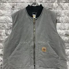 CARHARTT ダックベスト 2XL グレー カーハート USA製 腰ゴム