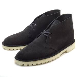 即決 Clarks Desert Rock 25.5cm デザートロック クラークス メンズ 黒 ブラック BLK 本革 スエード 本皮 チャッカブーツ 革靴 カジュアル