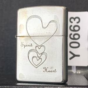 美商品 ZIPPO 2004年製 split HEART ジッポー オイルライター シルバー Y0663