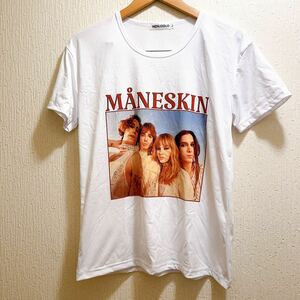 新品★ホワイト★MANESKIN★Tシャツ★ユニセックス★Lホワイト 半袖 Tシャツ 白 