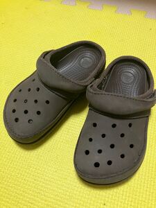 【中古】クロックス/crocs/サンダル/カラーライト クロッグ 200363/キッズサンダル/c11(18cm相当)/ダークブラウン/キッズシューズ