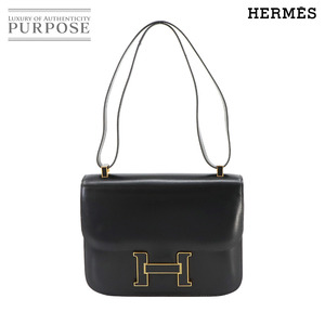 エルメス HERMES コンスタンス 23 ショルダー バッグ ボックスカーフ レザー ブラック 〇L刻印 ゴールド 金具 Constance 23 90240719