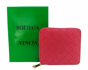 未使用品！BOTTEGA VENETA【ボッテガ ヴェネタ】690572 イントレチャート ラウンドファスナー 二つ折り財布 コンパクトウォレット （4722）