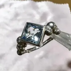 PT900 アクアマリンリング　1ct D0.03ct 11.5号