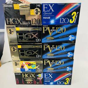 【未使用品】3巻×10個 セット VHS ビデオテープ maxell / HITACHI ※2400010381102