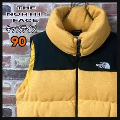 《キッズサイズ》THE NORTH FACE ダウンベスト　肉厚　刺繍ロゴ　90