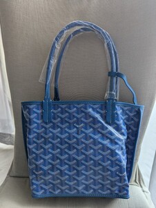 送料無料★新品★ゴヤールGOYARD★パリ直営店で購入★アンジュミニポーチ★ブルー★シエル★リバーシブル