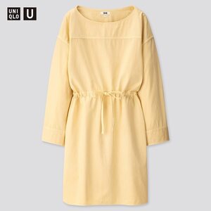 【新品・M・クリーム】ユニクロ×ルメール■Uniqlo U ユニクロユー デニムドローストリングワンピース セーラートップスを意識したデザイン