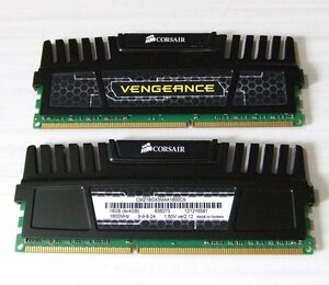 CORSAIR VENGEANCE CMZ16GX3M4A1600C9 DDR3-1600 PC3-12800 4GB ヒートシンク付き メモリー 2枚セット