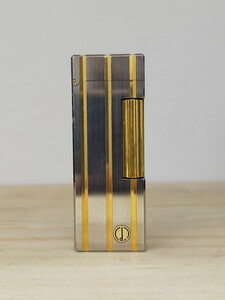 1円スタート！ ダンヒル ガスライター dunhill ゴールドストライプ ライター ローラー 喫煙グッズ