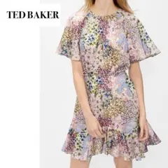 ✨美品✨TED BAKER 花柄 プリント フリル ドレス ワンピース