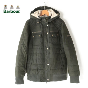 BARBOUR International Fibre Down ワックスジャケット フーディ/裏地ボア オリーブ 14(L) バブアー インターナショナル