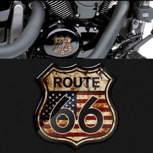 ステッカー ルート66 Route66 アメリカ USA レトロ ビンテージ アメリカ合衆国 シカゴ サンタモニカ カリフォルニア アメリカン雑貨 バー