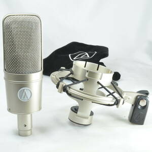 【A】audio technica AT4047/SV オーディオテクニカ AT4040のトランス出力タイプ ボディキズあり ショックマウント、ポーチ付属