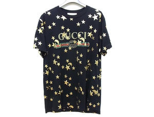 GUCCI　グッチ　メンズ　Tシャツ スタームーン　CA37394　CA14517 ブラック　サイズM　コットン100％ 【中古】【程度B】【良品】