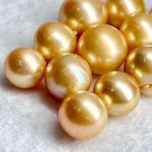 1円〜!!［ゴールデンパールおまとめ153ct］d 約30.6g 10.5-15.0mm pearl パール ルース 裸石 宝石 ジュエリー jewelry golden w4タ31