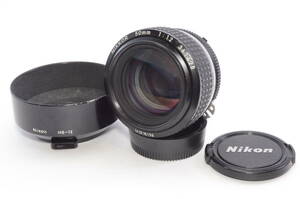 Nikon ニコン Ai-s NIKKOR 50mm F1.2 純正キャップ フード付き HS-12 ♯249-Y71