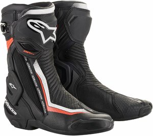 US 8 / EU 42 - ブラック/ホワイト/レッド - ALPINESTARS アルパインスターズ SMX Plus ベンテッド ブーツ