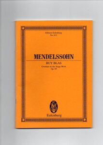送料無料 オーケストラスコア メンデルスゾーン：序曲 「ルイ・ブラス」 Op.95 オイレンブルグ社 ミニチュアスコア