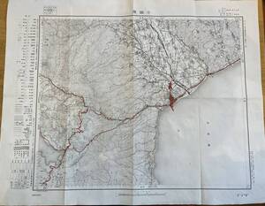 昭和11年小田原地図　大日本帝国陸地測量部　小田原急行鉄道東海道本線熱海線箱根登山鉄道早雲山鋼索軌道等路線一部・国府津町宮城野村等