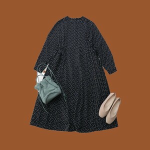 【即決】23aw 美品*SHIPS Colors｜大人かわいい♪水玉ジョーゼットワンピース 送料230円～（シップス カラーズ）