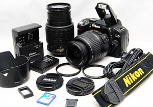 ●1円美品●初心者入門スタートセット● Nikon ニコン D40 Wレンズセット AF-S 18-55 55-200 ●すぐ撮影OK●丁寧な対応で安心です★D70