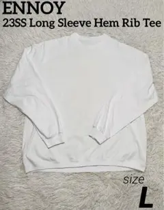 ENNOY 23SS Long Sleeve Hem Rib Tee White