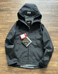 HELLY HANSEN ヘリーハンセン HHロゴ アウトドアジャケット メンズ ブルゾン 防風 撥水 クライミング アウター 黒 JPN-Lサイズ