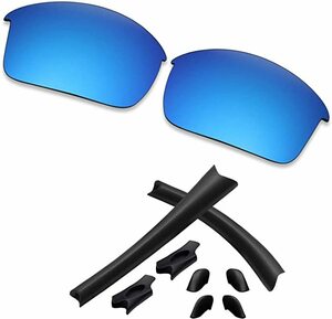 超お買い得！ノーズパッド、イヤーソックSET★オークリーフラックジャケット用カスタム偏光レンズ ICE BLUE Polarized Flak Jacket 