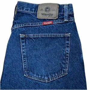 WRANGLER ラングラー USA規格 ストレートジーンズ W33 濃紺 ブルー デニムパンツ (OL129) 