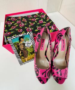 ベッツィジョンソン BETSEY JOHNSON スカル ピンク ハイヒール パンプス　サイズ 5.5 22.5〜23cm