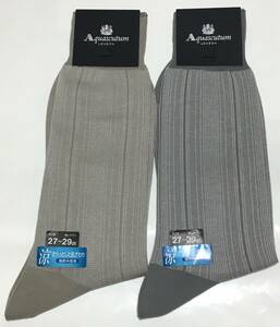 大きいサイズ　Aquascutum　ソックス 靴下　強撚　2足組　27-29cm　アクアスキュータム