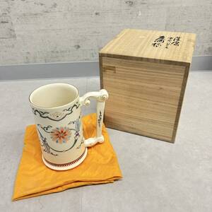 24千/A053364-16/J011-610/SS35000【名古屋】KIRIN BEER MUG COLLECTION キリンビアマグコレクション 十四代沈壽官 薩摩焼唐草繋文麦酒杯