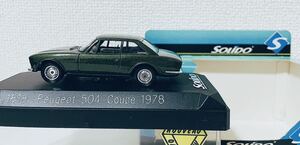 0F SOLIDO ソリド Peugeot 504 coupe v6 プジョー クーペ 緑メタ 1978 1/43 スケール フランス製 旧車 レトロ 外箱 グリーン 0218