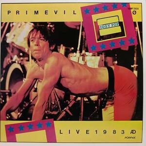 オーストラリアLP プライベート Iggy Pop / Primevil Live 1983 AD Porpak SMP 2034 初来日直前の豪州LIVE イギー・ポップ Stooges パンク