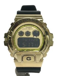 CASIO◆クォーツ腕時計_G-SHOCK/デジタル/ラバー/GLD/BLK/SS