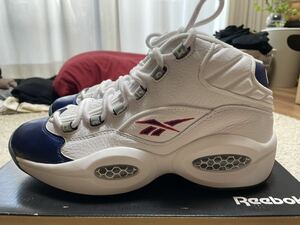 新品未使用 Reebok QUESTION MID WHITE NAVY Allen Iverson THE ANSWER リーボック クエスチョン アイバーソン 0 1 2 3 4 5 6 7 8 9