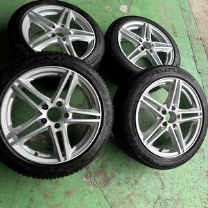 ユーロフォルシュ★7.5J+52 PCD112-5穴 66.6φ★コンチネンタル viking Contact7 205/50R17★ベンツAクラスW176・BクラスW246等!!