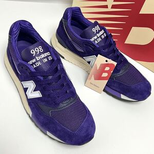 26cm 新品 ニューバランス USA製 998 アメリカ製 NEWBALANCE 紫 パープル MADE IN USA 米国製 USA 8 ビブラム U998TE 1500 990 U998 TE