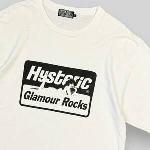 希少！ HYSTERIC GLAMOUR ヒステリックグラマー ガール プリント 半袖 Tシャツ L 白 ヒスガール ロゴ GIRL ウーマン レディー girl