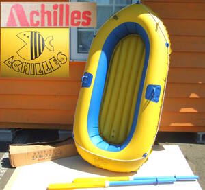 【よろづ屋】アキレス ゴムボート Achilles CD-20 プラスチックボート 2人乗りスタンダード 185cm×110cm 手漕ぎ イエロー(M0619-120)