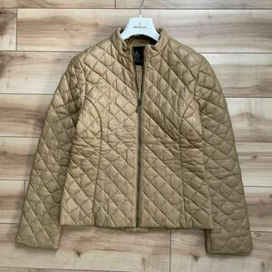 【送料無料】【美品】MONCLER モンクレール 最高級黒タグ オールレザー ダウンジャケット キャメル 1