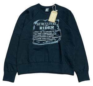 未使用品 22aw SUBCULTURE SCSW-W2203 RIDER CREW NECK SWEAT サブカルチャー ライダー クルーネック スウェット ブラック 1