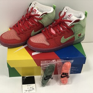 07w17618★1円~ NIKE ナイキ SB-DUNK HI エスビーダンクハイ Strawberry Cough ストロベリーコフ 26.5cm スニーカー 中古品