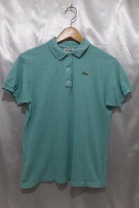 LACOSTE ラコステ 半袖ポロシャツ 5191L サイズ42 グリーン系 コットン100％ L1212 ワンポイントロゴ 貝ボタン