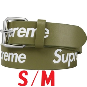 送料無料 新品★Supreme Repeat Leather Belt Black S/M シュプリーム リピート レザー ベルト オリーブ