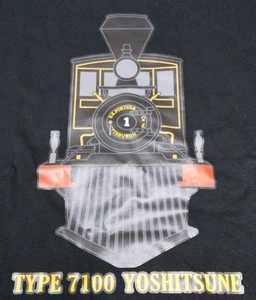 ■義経号Ｔシャツ　黒／Ｍサイズ　国鉄7100形蒸気機関車　SL　京都鉄道博物館オリジナル