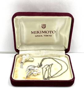 〈ファッション〉MIKIMOTO ミキモト　ネックレス　トップ　パール　M S刻印 　アクセサリー【中古／現状品】004881-27